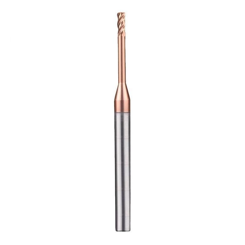 Micro-diameter solid carbide end mill for precision CNC milling