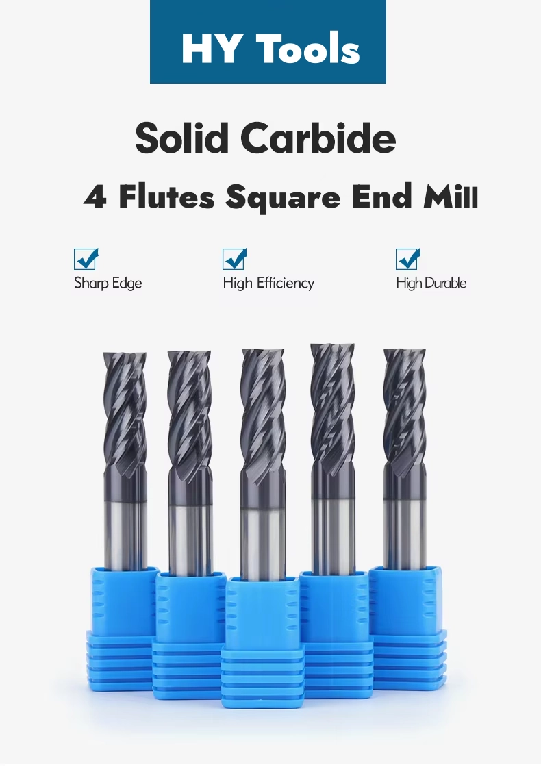 HRC45 4-flute AlTiN-coated solid carbide square end mill