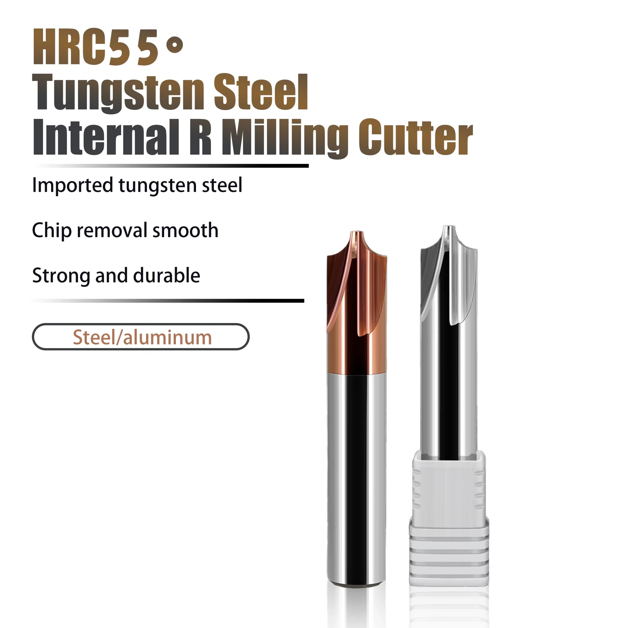 4 flute solid carbide internal radius end mill for steel