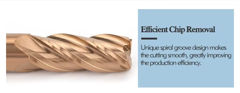 Four-flute corner radius cutting geometry