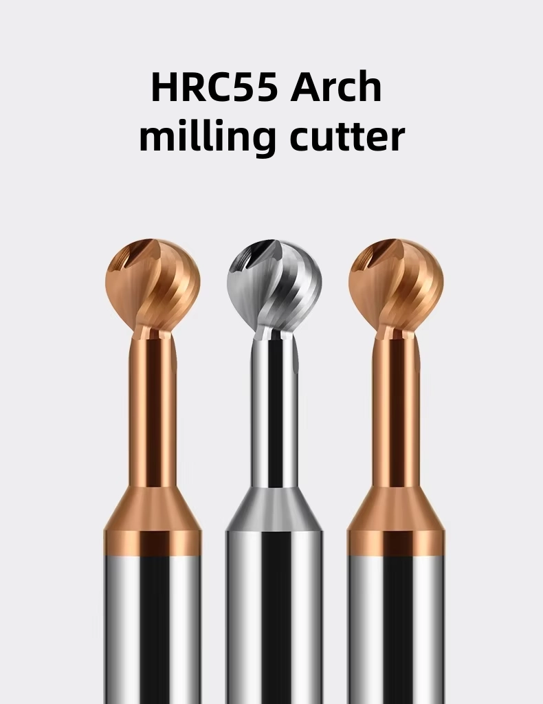 solid carbide lollipop ball nose end mill with relieved neck