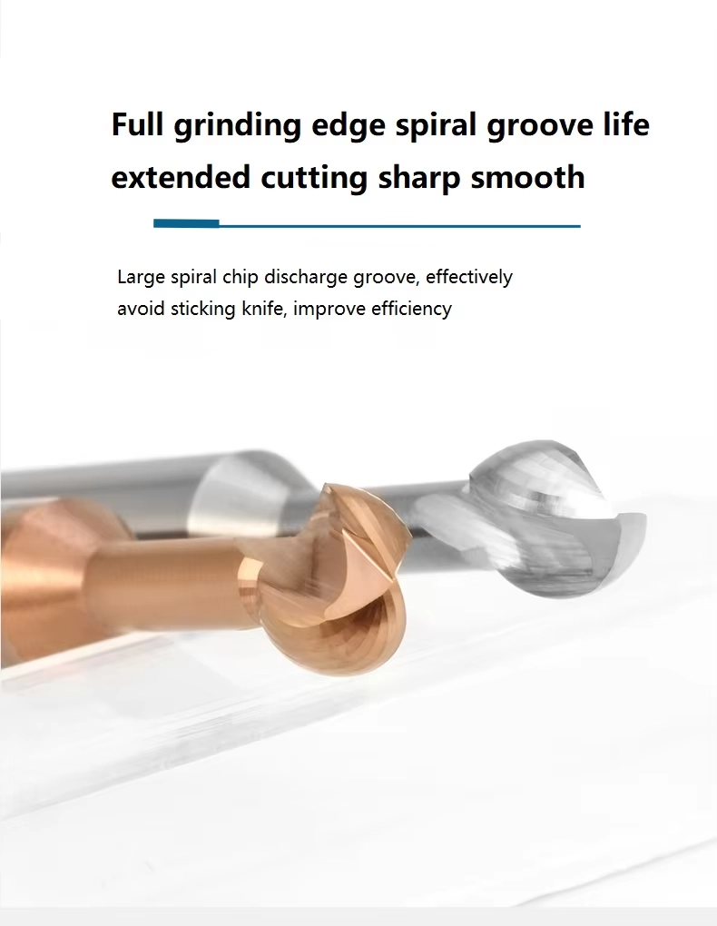 Arched end mill cutting edge detail
