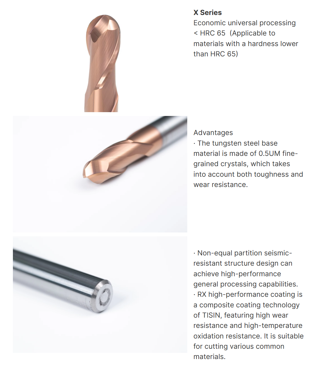 Solid carbide ball nose end mill cutting-edge details