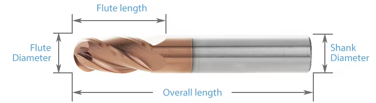 ball nose end mill dimension