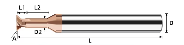 solid carbide dovetail cutter dimension drawing