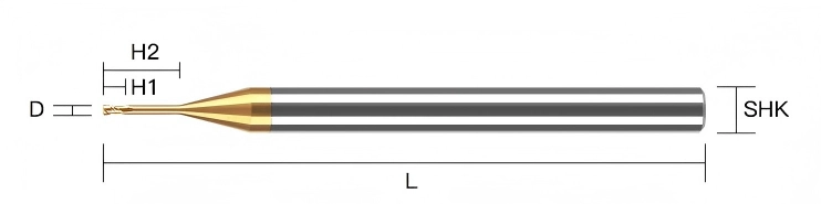 Long-neck end mill dimensional and machining reference