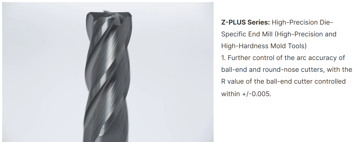 HRC45 4-flute solid carbide corner radius end mill details