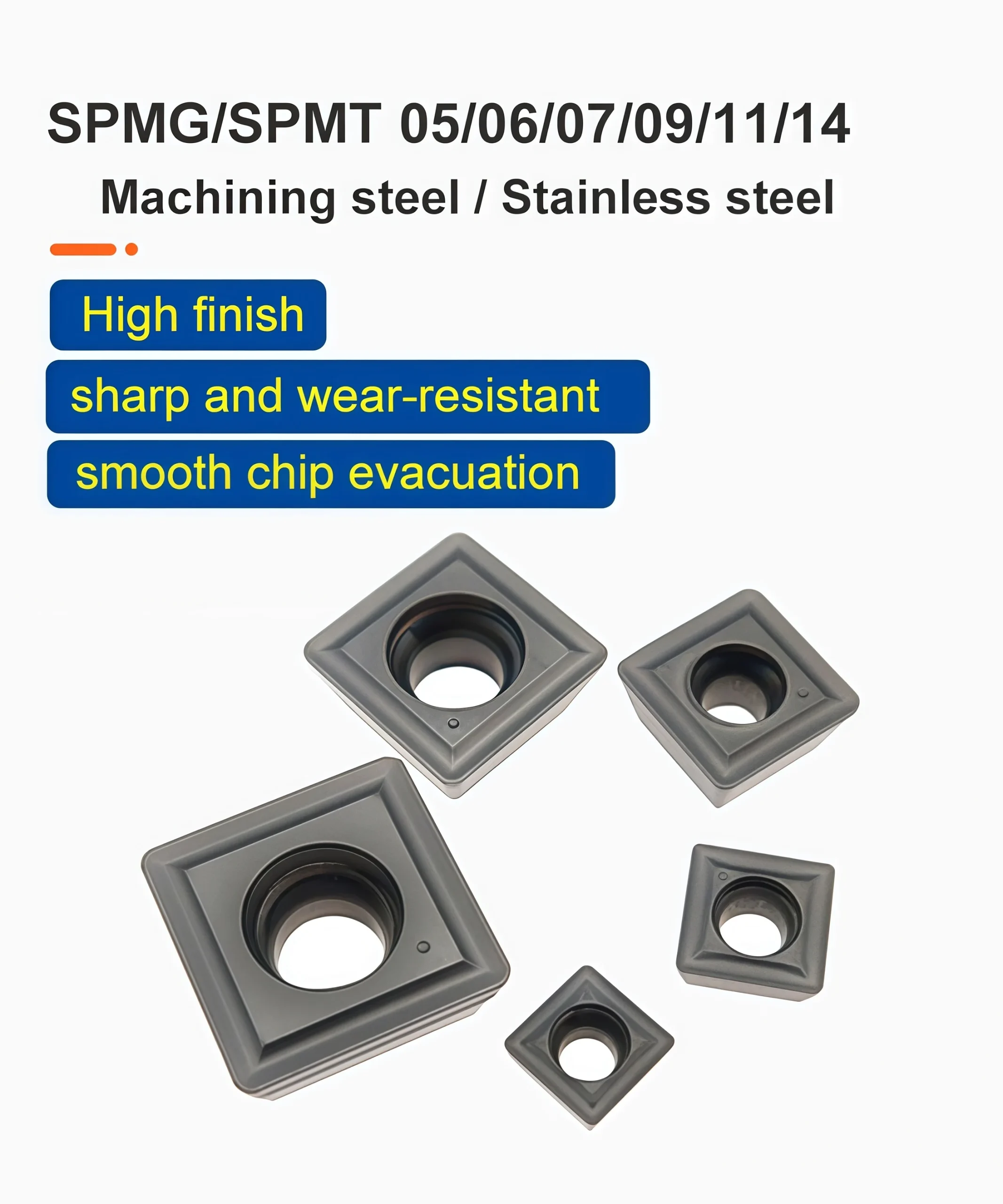 SPMG/SPGT/SPMT Carbide Inserts for Indexable U-Drills 5