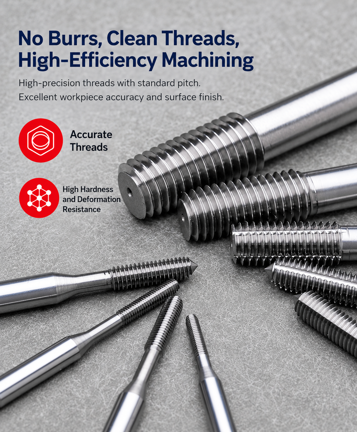 Clean internal threads produced by solid carbide forming taps