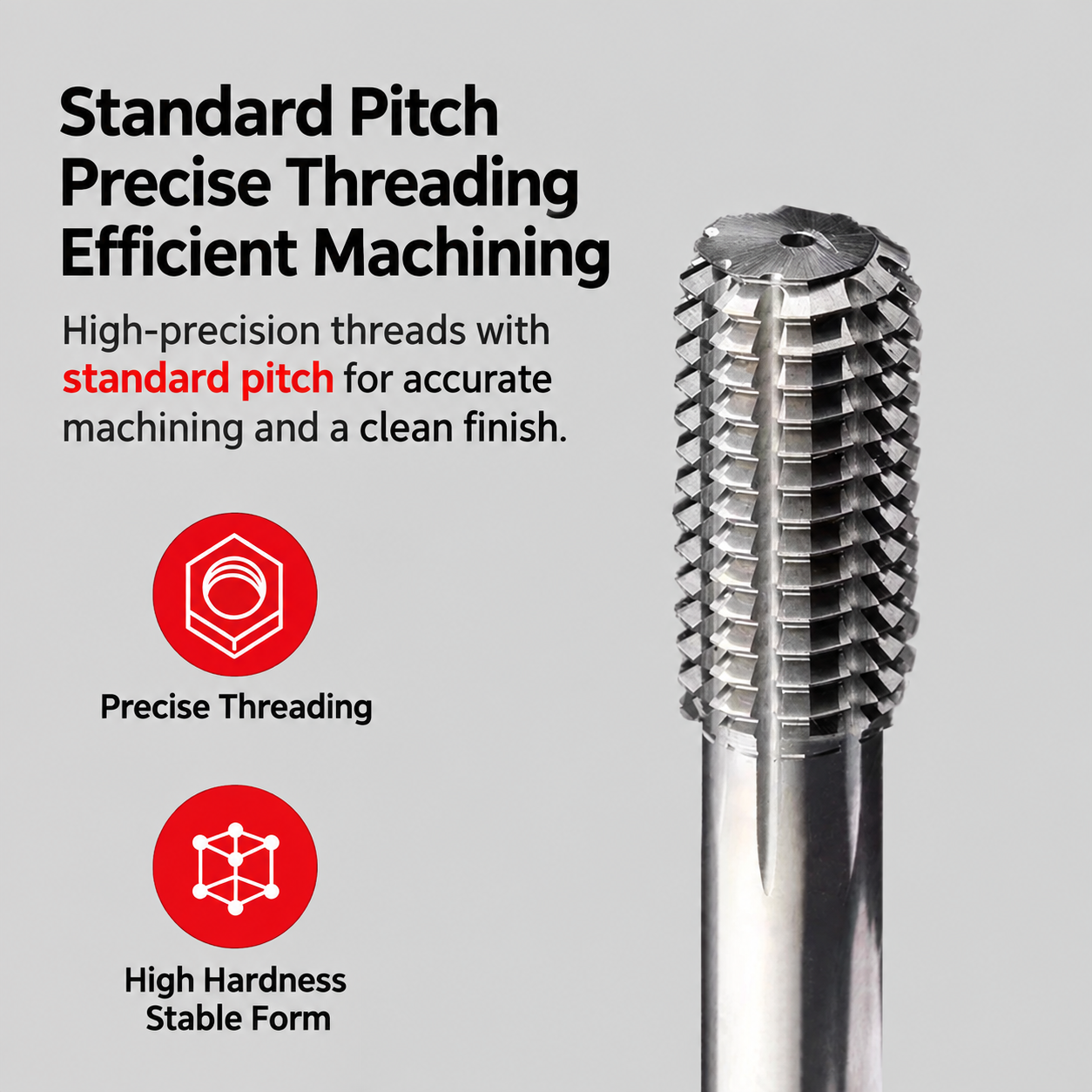 Solid carbide thread forming tap for standard pitch precision threading