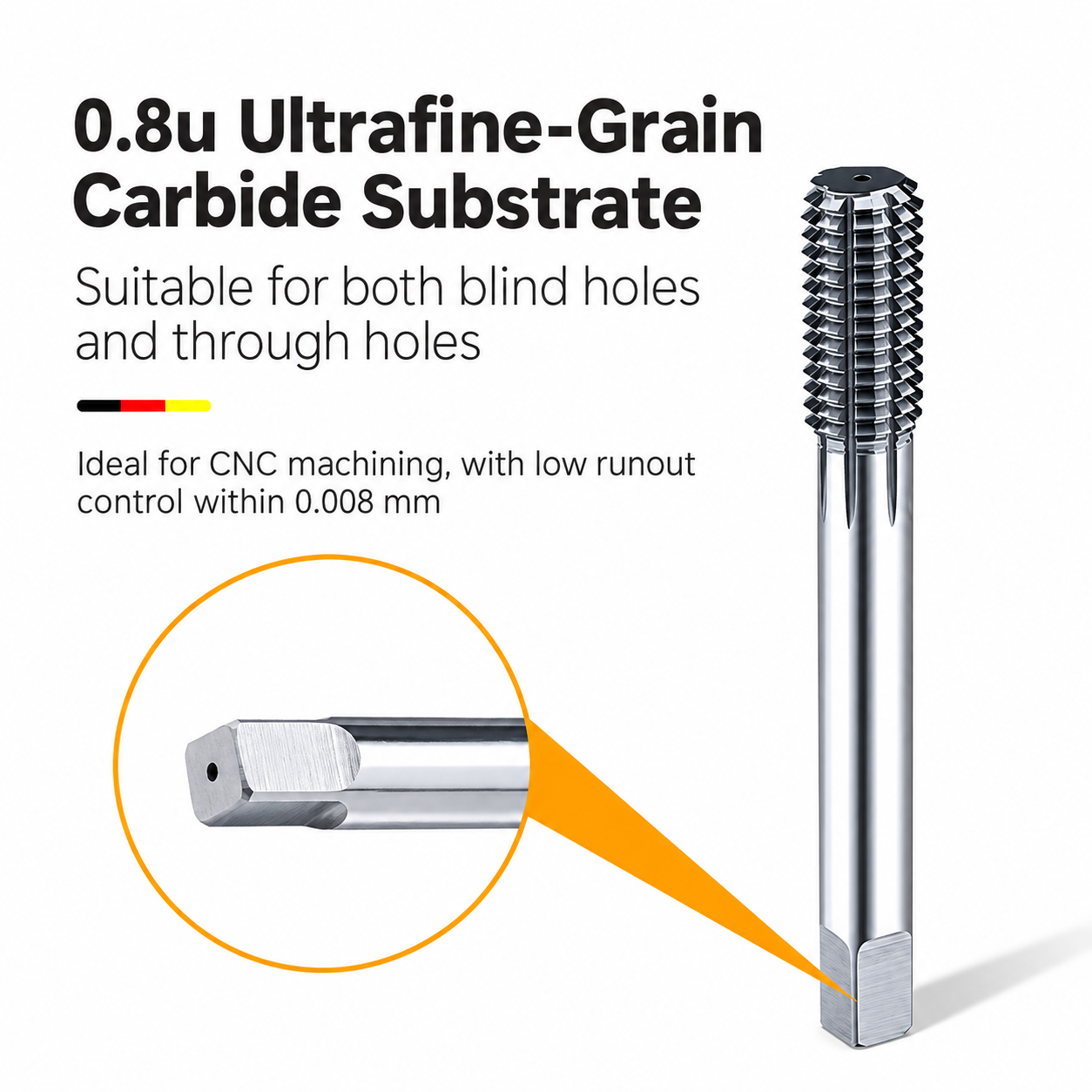 Ultra fine grain carbide substrate for thread forming taps