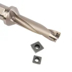 U drill with replaceable carbide inserts