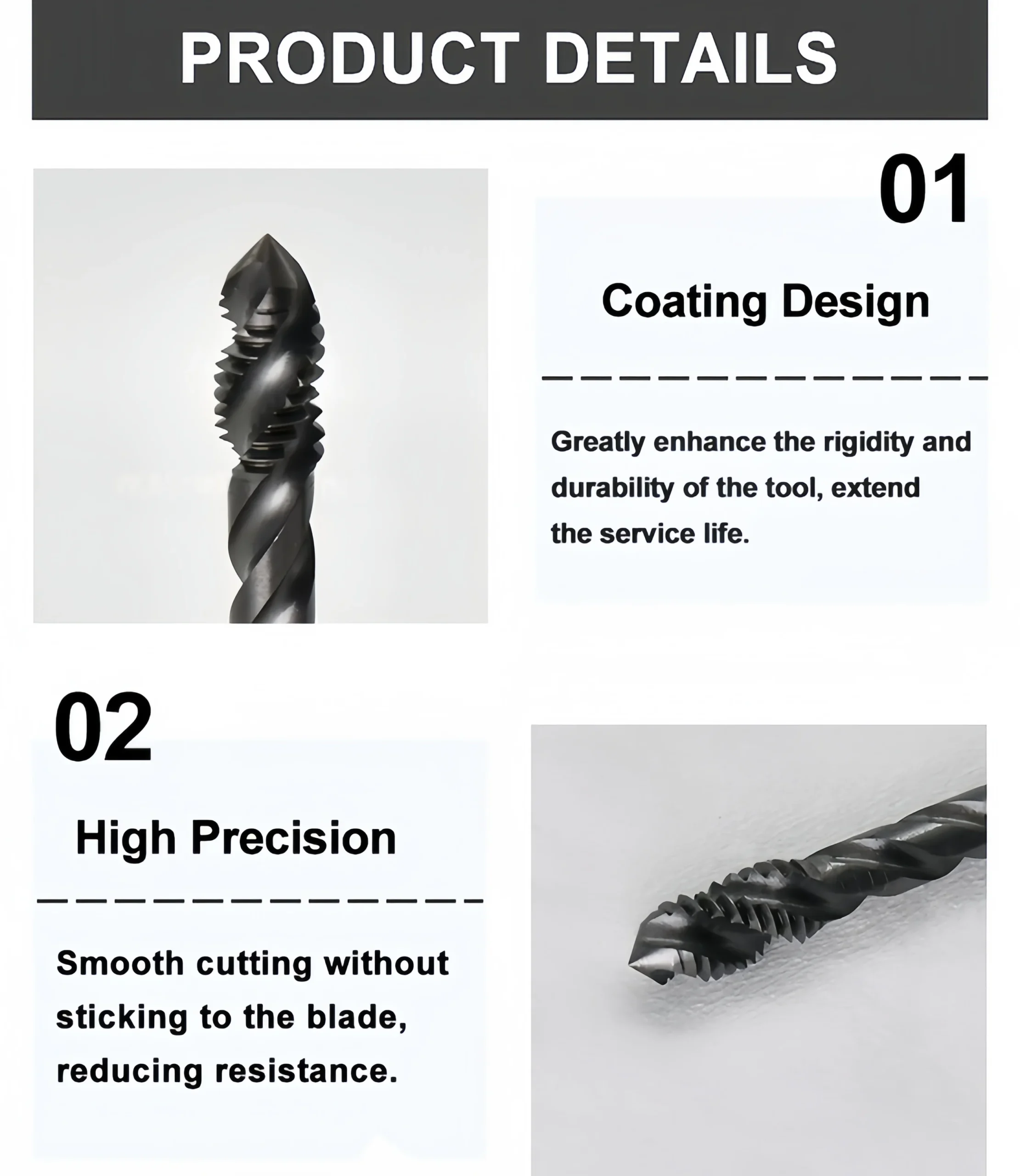 主 Warriors Bit M2 M3 M4 M5 M6 M8 M10 CNC Machine Tools 2 副本 1 scaled 3 TiCN coated HSS-E spiral flute machine taps