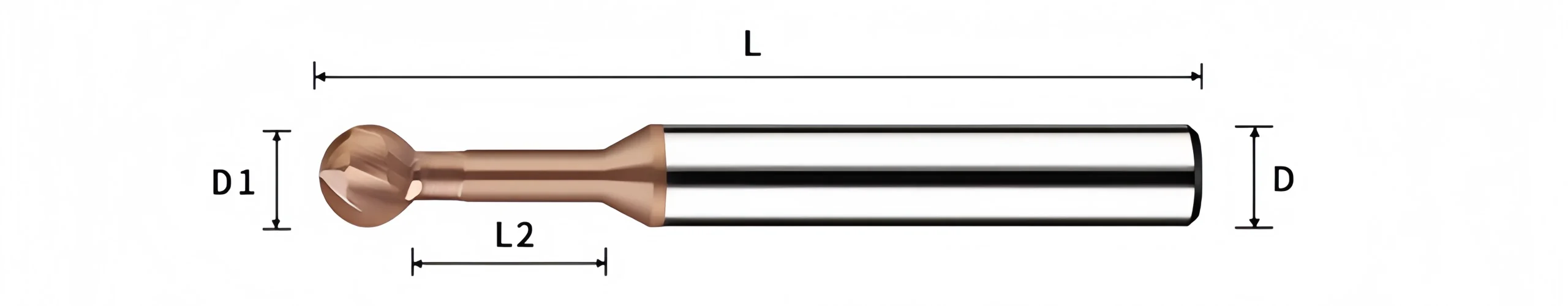 solid carbide lollipop ball nose end mill series