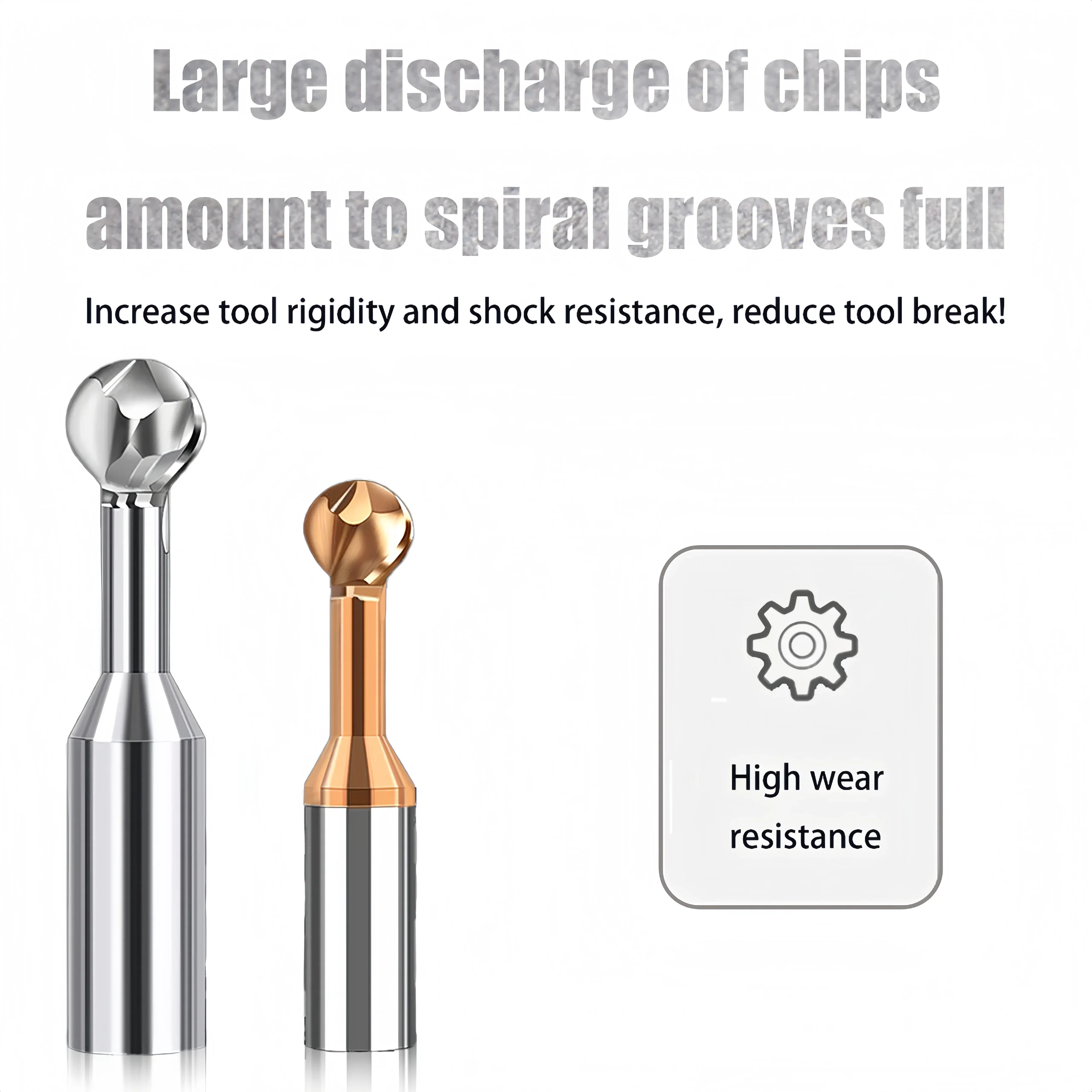 Customized Single Flute Tungsten Carbide Ball Head 8 副本 scaled 3 lollipop ball nose end mill relieved neck geometry