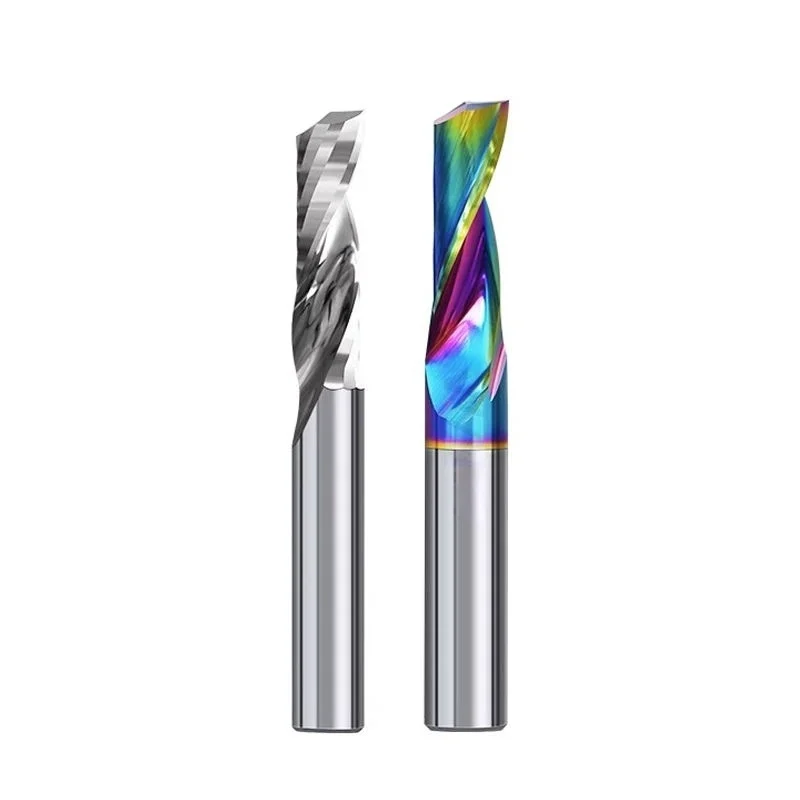 Single-Flute DLC-Coated Solid Carbide Upcut Router Bit for Acrylic