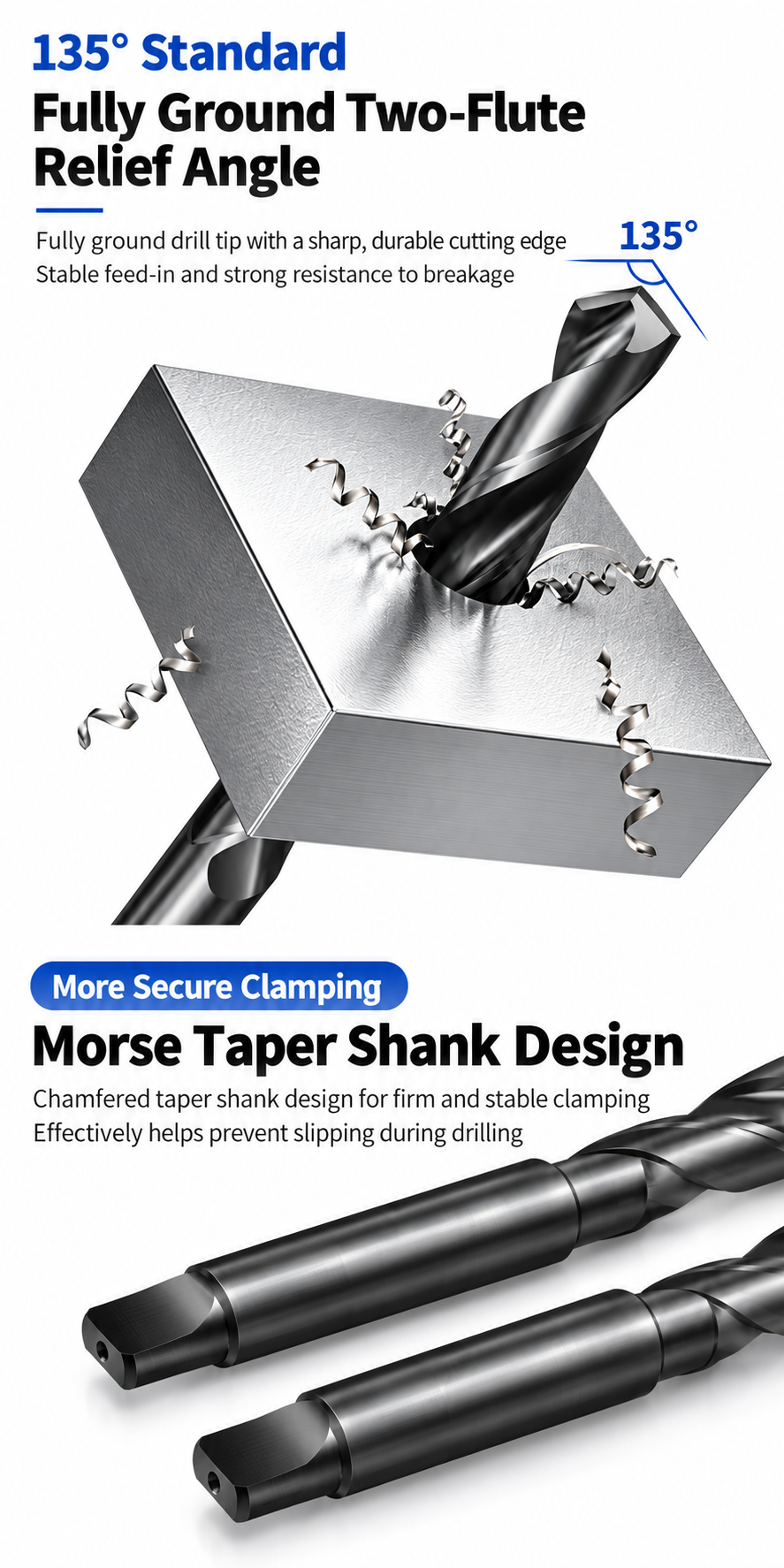 Extra Long HSS Morse Taper Shank Drills advantages2