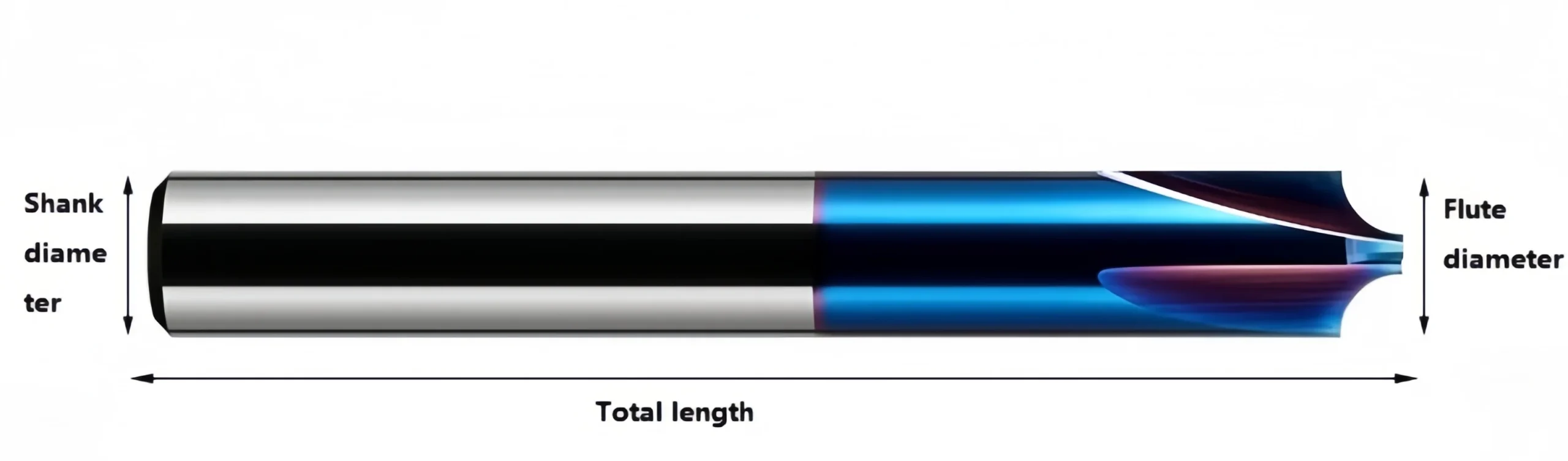 4 flute solid carbide corner rounding end mill dimensions
