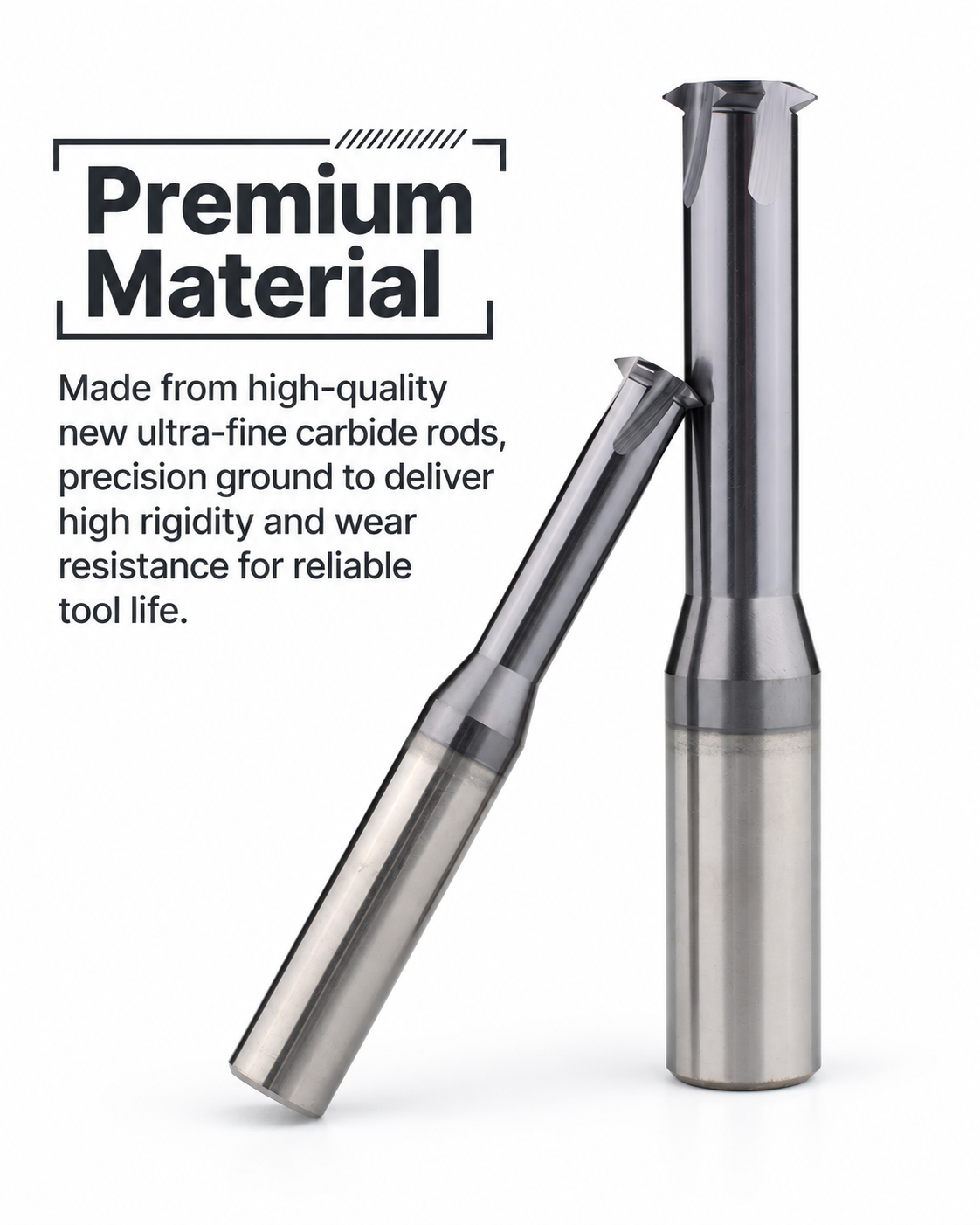 Premium carbide material for solid carbide single-form thread mill