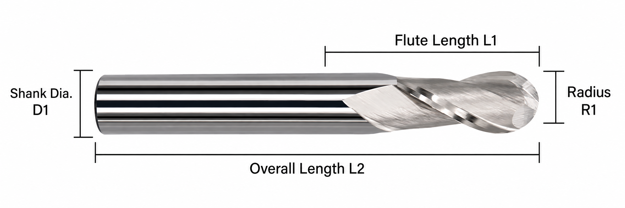 carbide ball nose for aluminum dimension