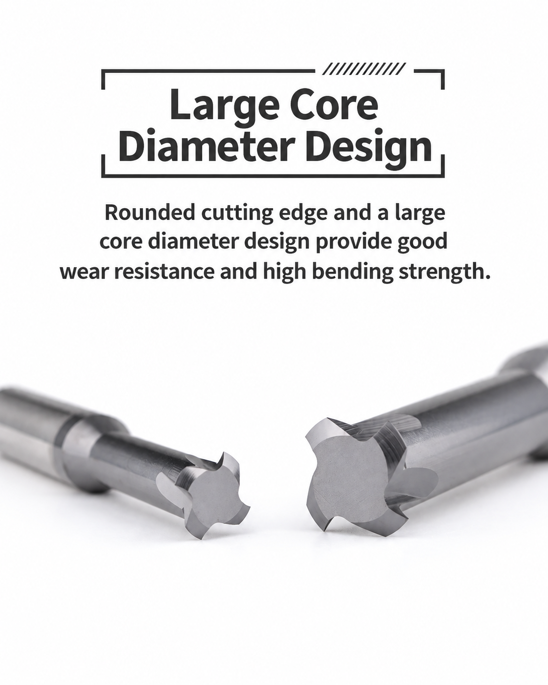 Large core diameter design for solid carbide single-form thread mill