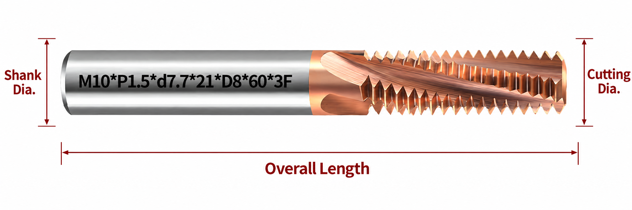 full-profile thread end mill dimension