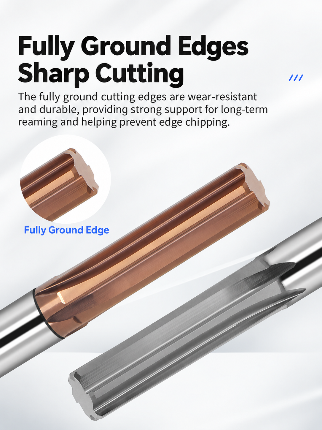 fully ground cutting edgesolid carbide straight flute reamer details4 5 Fully ground cutting edge solid carbide straight flute reamer