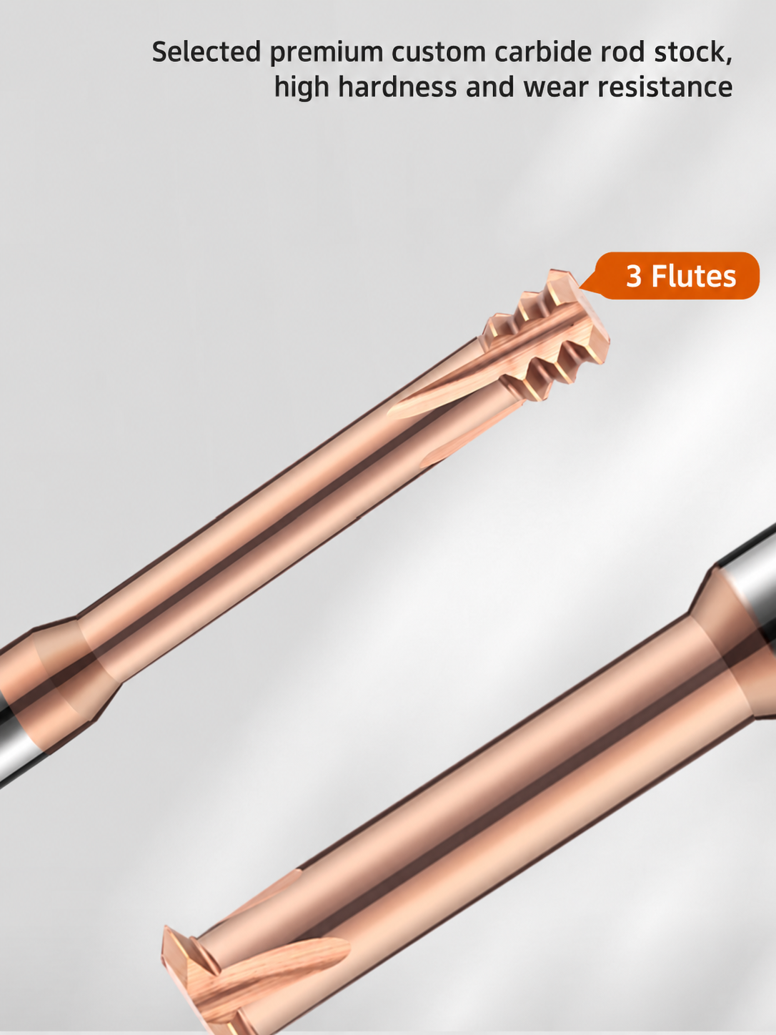rod material for thread end mills 7 Solid carbide rod material for 3-tooth thread mill
