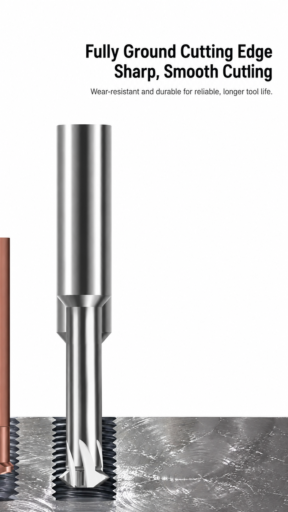 Sharp cutting edge solid carbide thread mill for aluminum