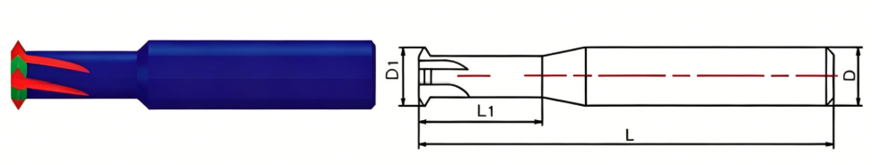 single-form thread end mill carbide tools dimension