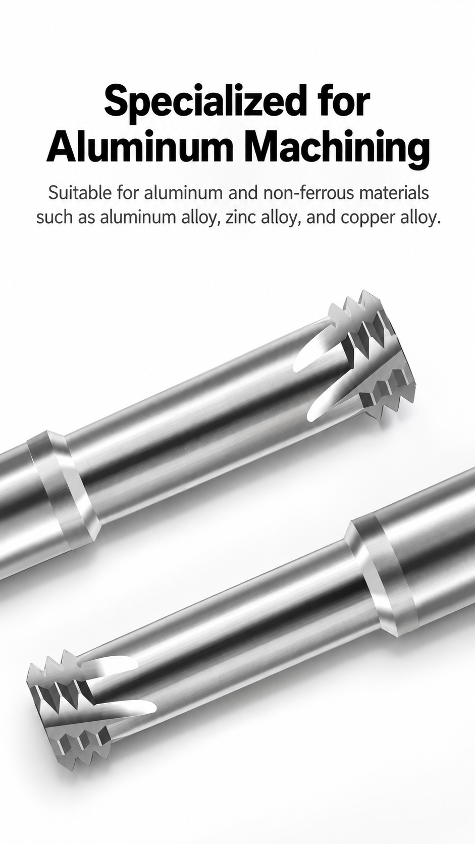 Solid carbide thread mill designed for aluminum machining