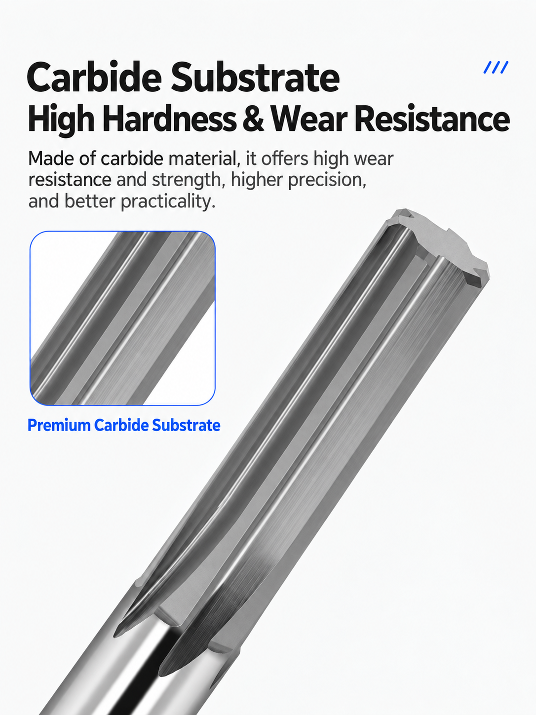substrate solid carbide straight flute reamer details3 3 Premium solid carbide substrate straight flute reamer
