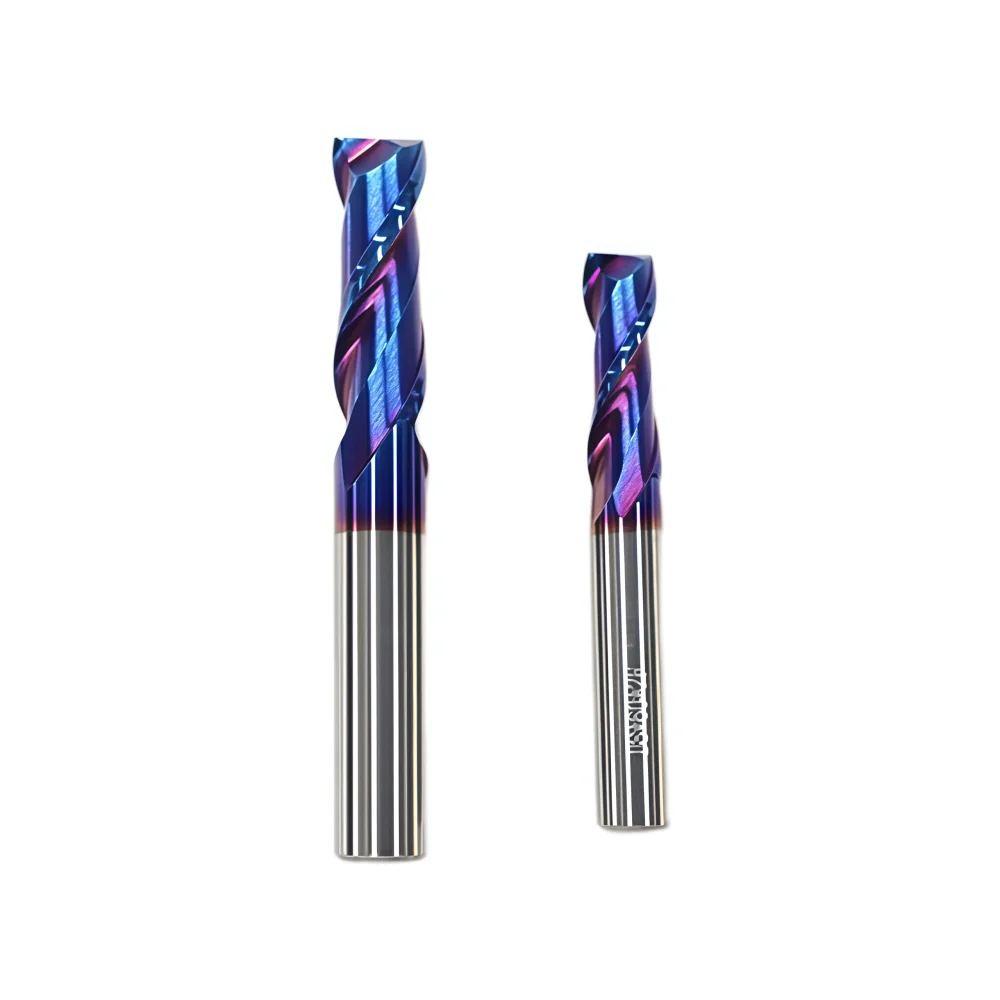 2-flute-HRC65-square-end-mill-with-blue-nano-coating-detail01 2 flute HRC65 solid carbide square end mill with blue nano coating 2pcs