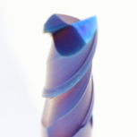 Sharp cutting edge carbide end mill tip detail