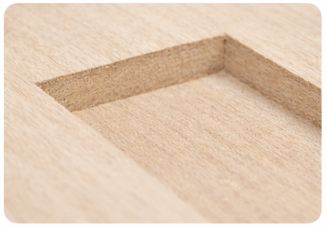 Bottom cleaning result on wood panel
