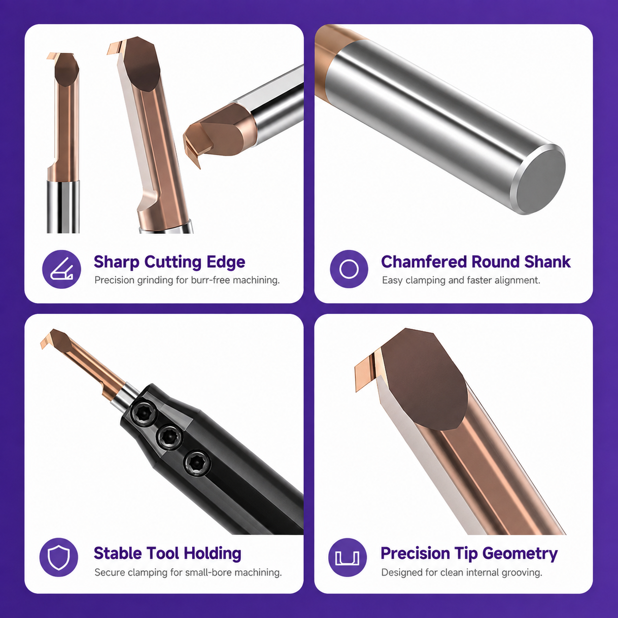 MXR Series Solid Carbide Micro Back Turning Bars for Small Bore Internal Machining 7