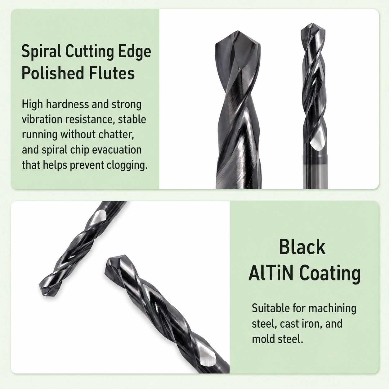 solid carbide twist drill detail3 19 Solid carbide drill cutting edge and coating detail