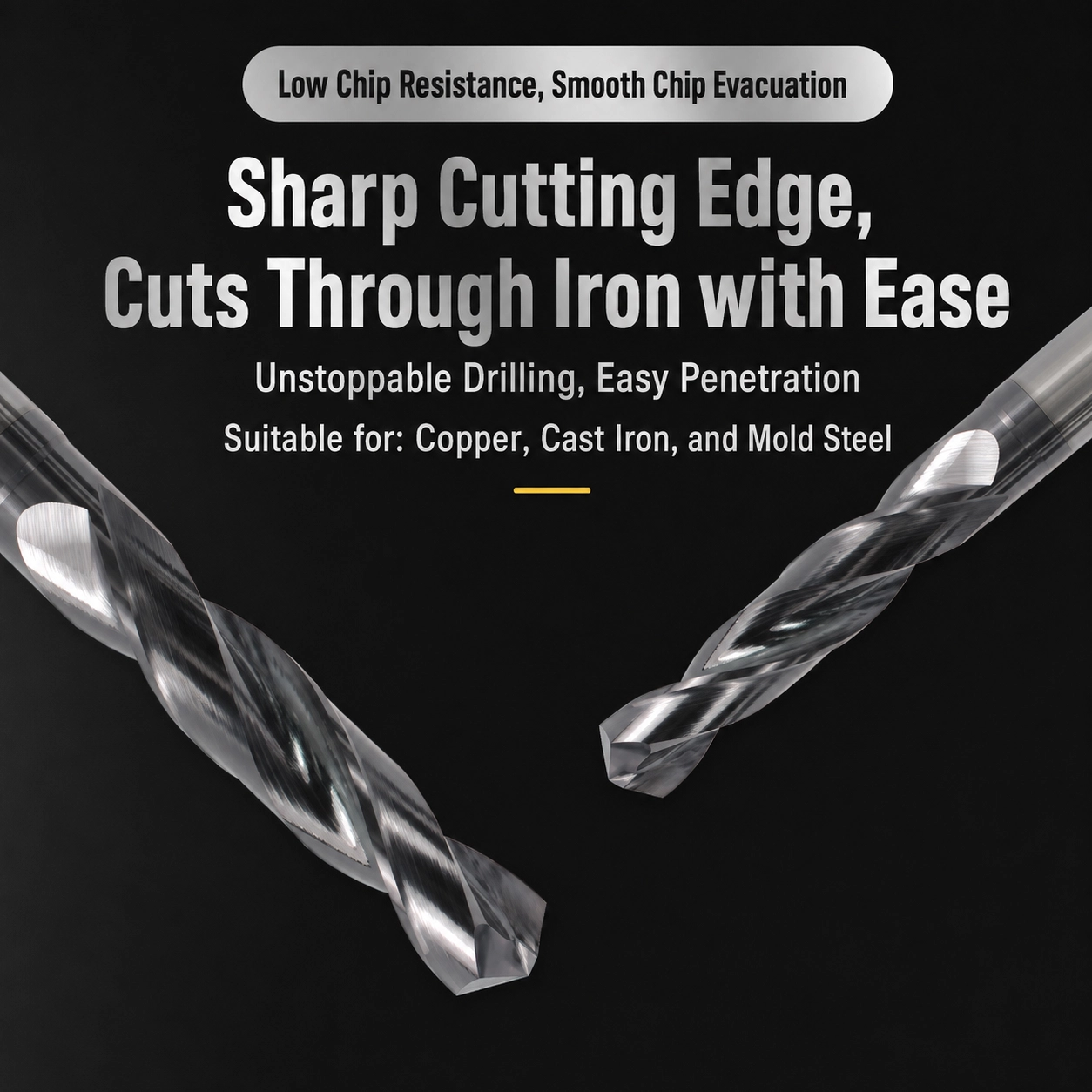 solid carbide twist drill sharp cutting edge 7 Sharp cutting edge of solid carbide twist drill
