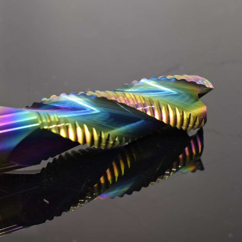 DLC-coated three-flute solid carbide roughing end mill for aluminum