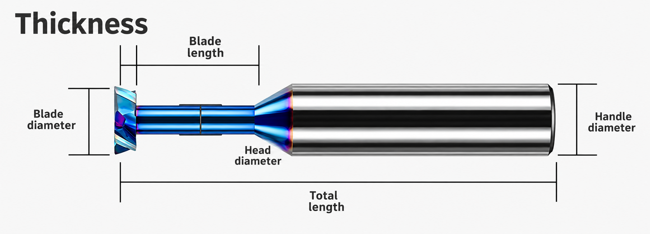 HRC65 solid carbide micro T-slot cutter dimensions and size chart