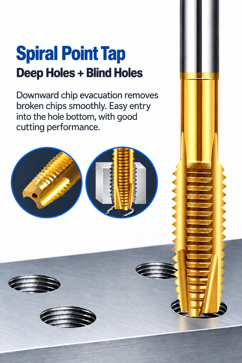 HSS Spiral Point Taps for Through Holes advantages