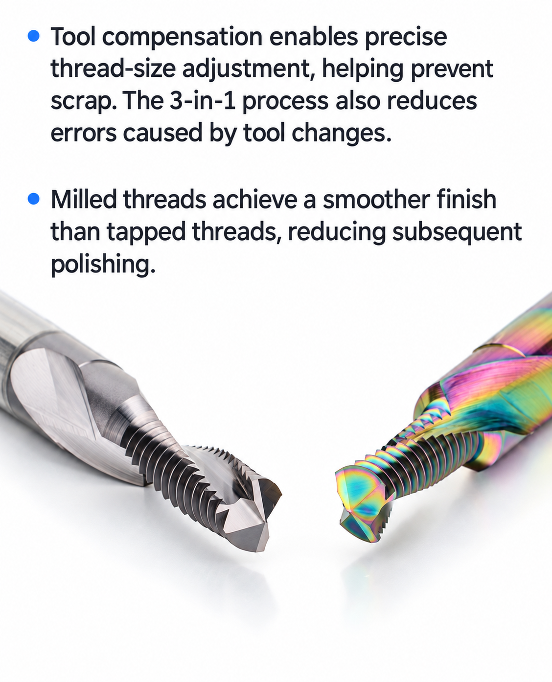 Solid Carbide 3-in-1 Drill Chamfer and Thread Mill high precision and smooth advantage