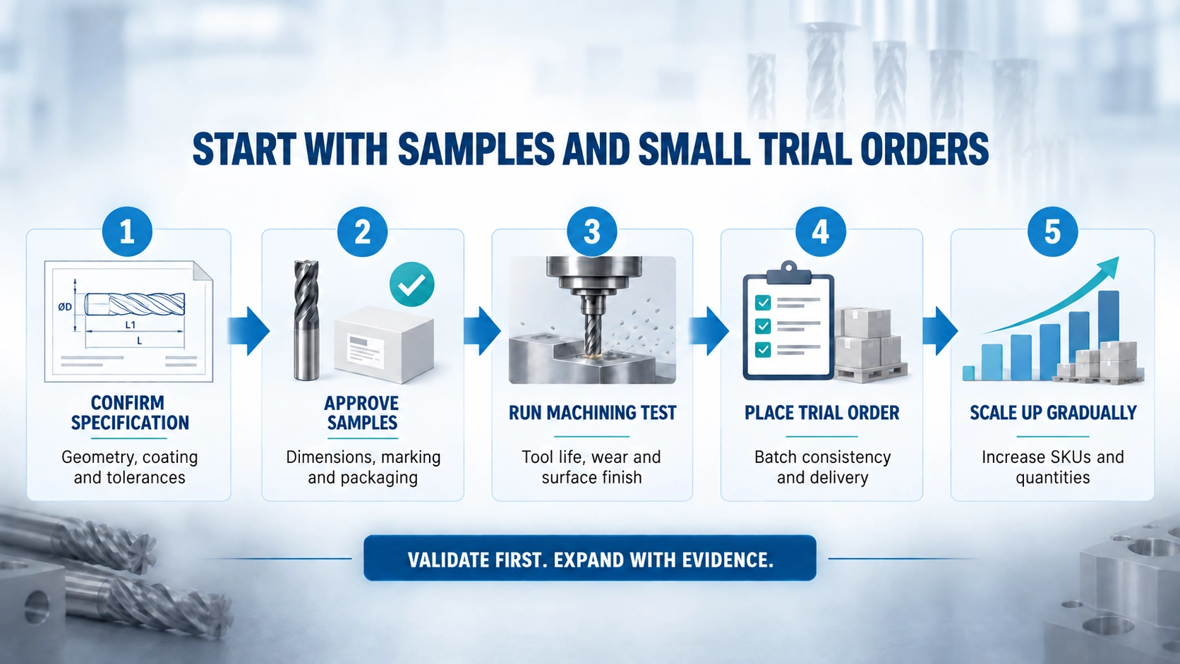 5-Step OEM Cutting Tool Supplier Validation Five-step OEM cutting tool supplier validation process