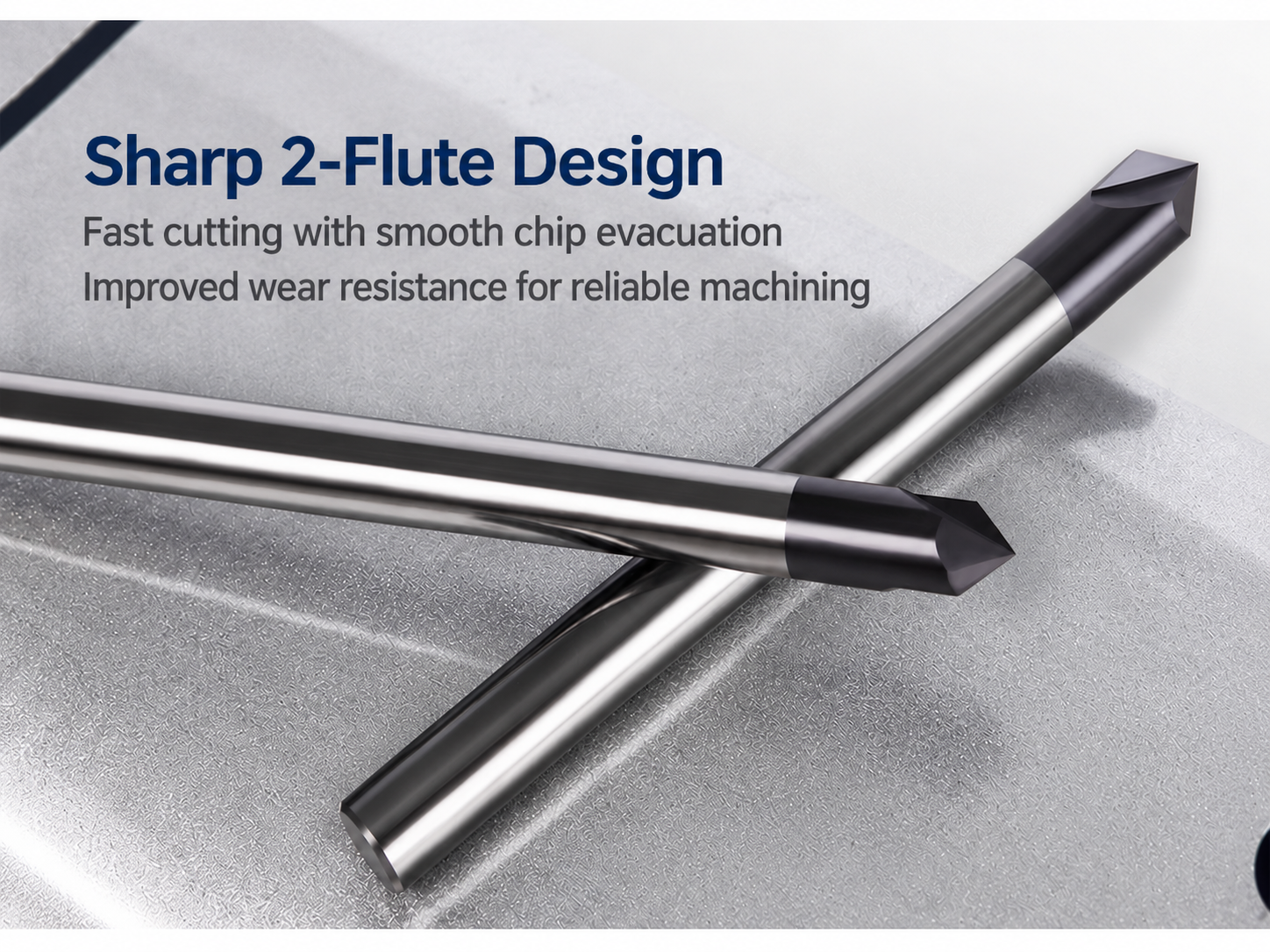 carbide chamfer end mill for steel details 2 flute design
