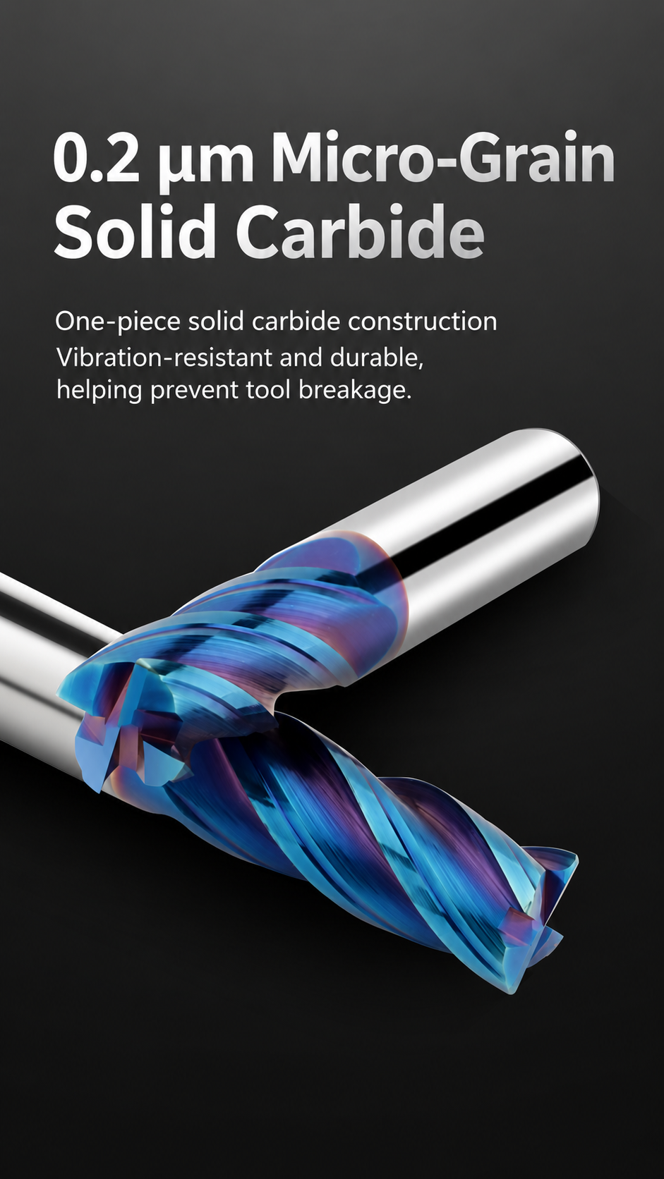 HRC65 Solid Carbide Corner Radius End Mill for Hardened Steel 3