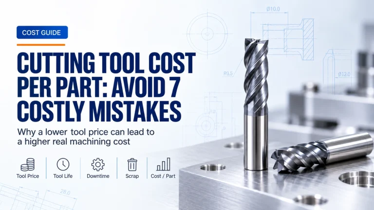 Cutting tool cost per part comparison with carbide end mills, drills and indexable inserts