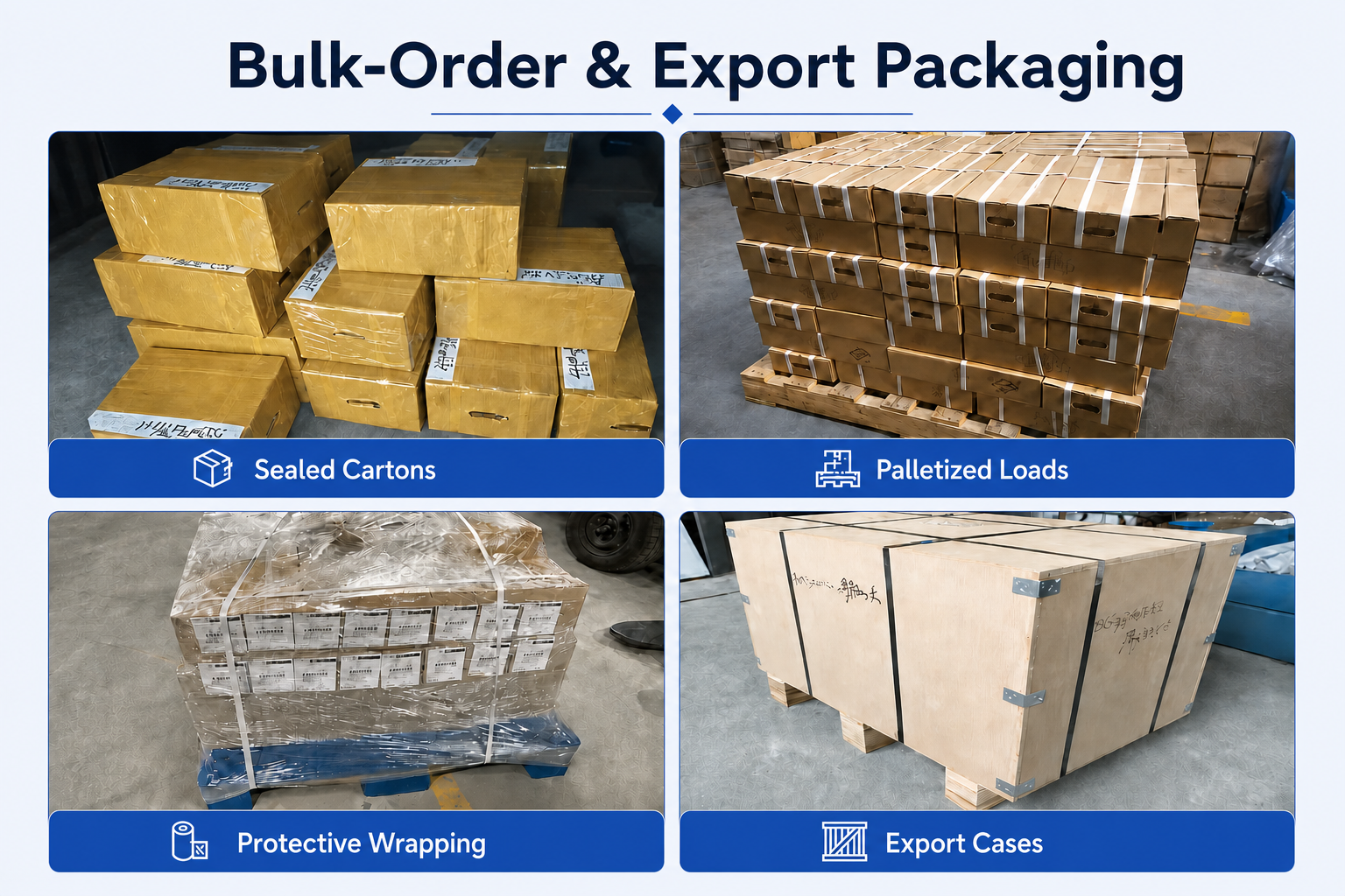 Bulk-order and export packaging for HY Cutting Tools shipments