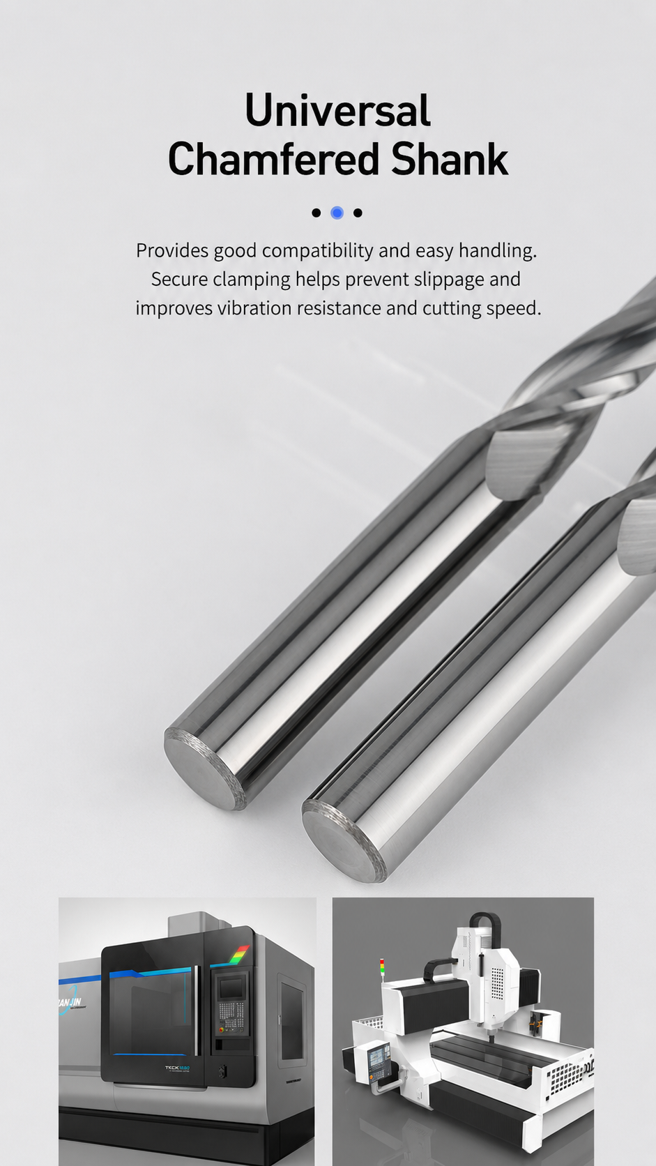 Chamfered shank-end detail for handling and tool identification.
