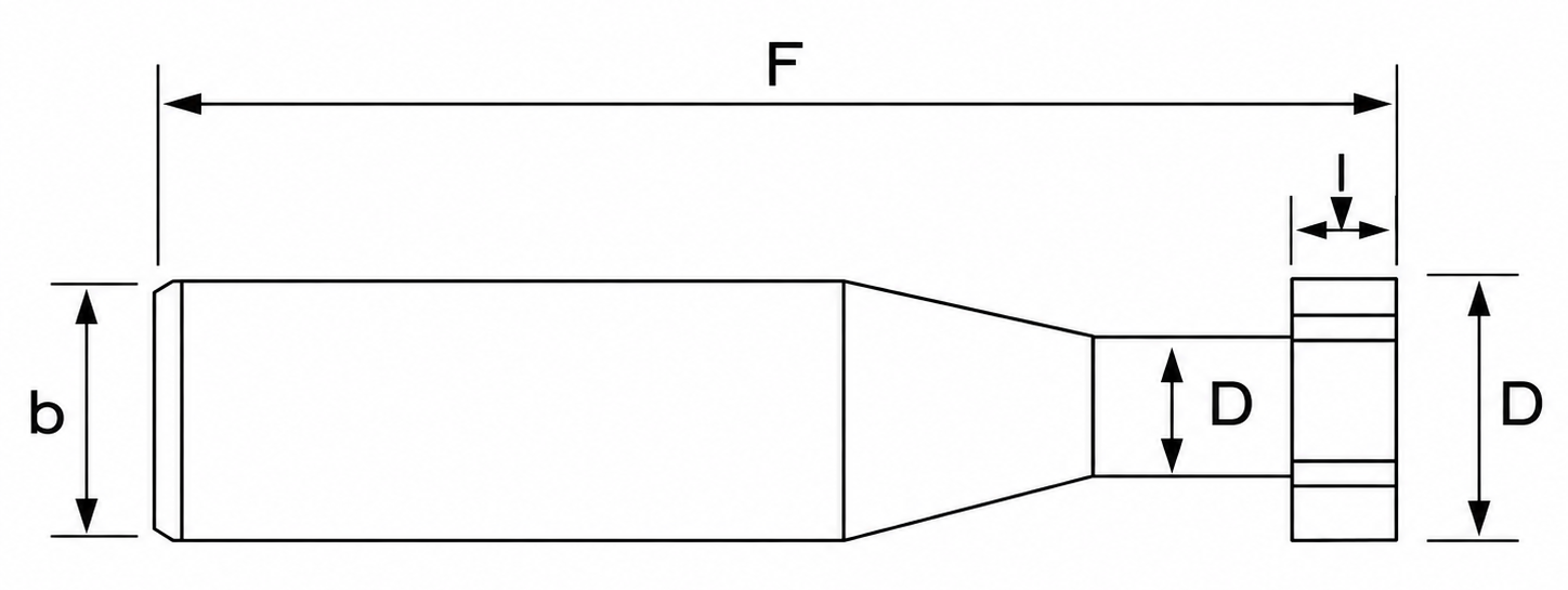 8 flute solid carbide T-slot cutter dimension drawing