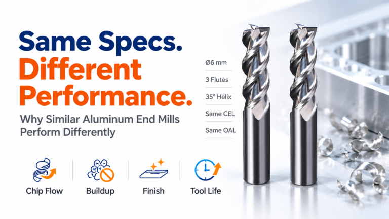 Aluminum end mill performance comparison for tools with matching specifications